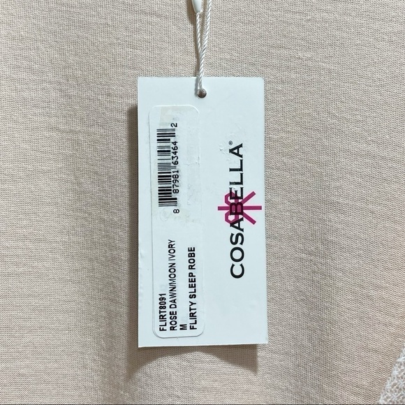 COSABELLA lace trim flirty sleep robe rose dawn - Picture 11 of 15